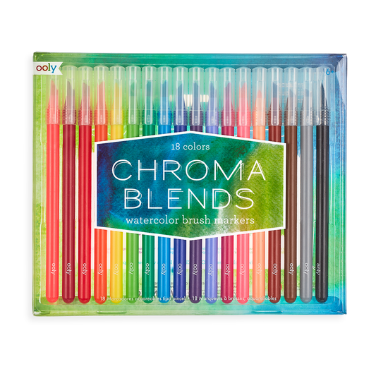 Chroma Blends Watercolor Brush Markers - Set of 18
