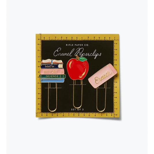 Enamel Paper Clip Set - Schoolhouse