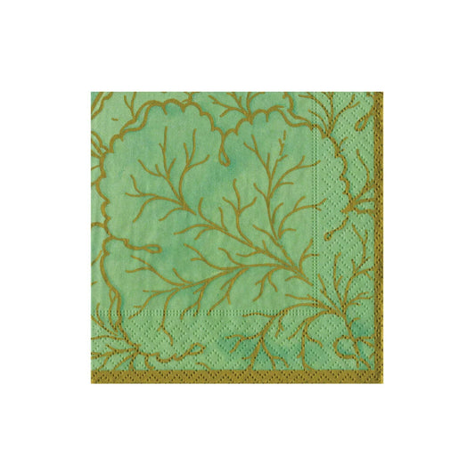 Cocktail Napkin - Gilded Majolica Celadon