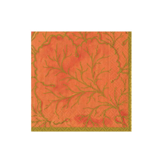 Cocktail Napkin - Gilded Majolica Coral
