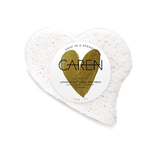 Heart Soap Sponge - Loved White
