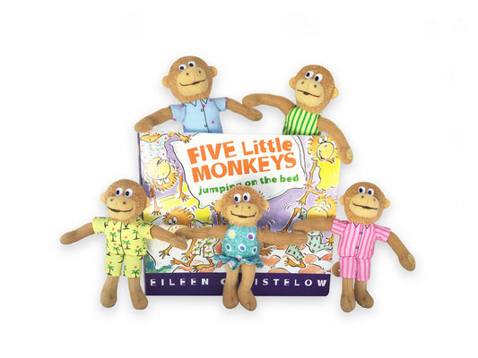 Five Little Monkeys Finger Puppets & Book Gift Set