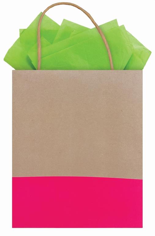 Gift Bag - Dipped Tote - Zing Pink