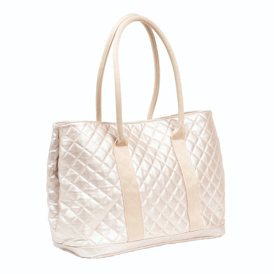 Miss Manors Tote - Quilted Champagne