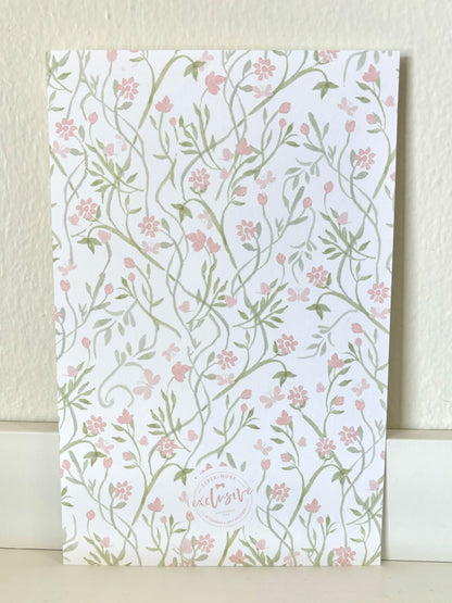 Pink Ribbon & Floral Garland Invitation - 10 CT