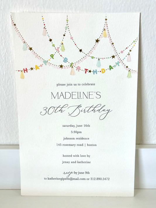 Happy Birthday Gold Foil Stars Invitations - 10 CT