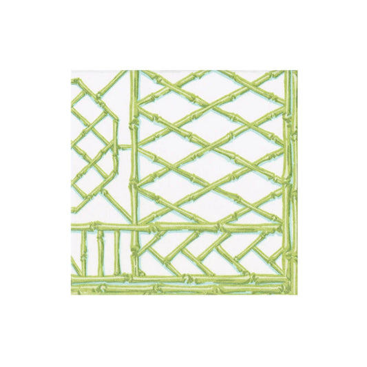 Cocktail Napkins  - Bamboo Screen Moss Green