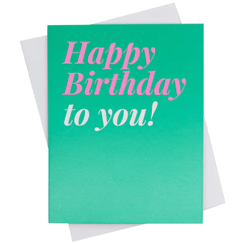 Greeting Card - HBD To You (Green/Pink)