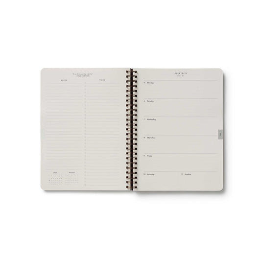 2027 12-Month Softcover Spiral Planner- Sage Hydrangea