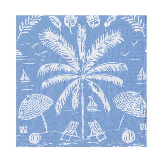 Luncheon Napkins - Palms and Parasols Ocean