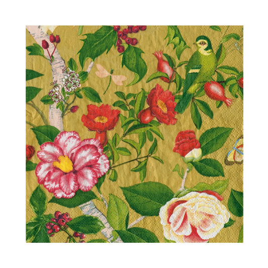 Luncheon Napkins - Christmas Chinoiserie Gold