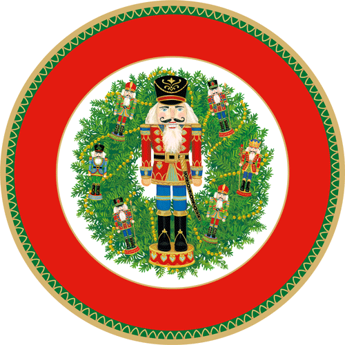 Salad/Dessert Plate - Nutcracker Wreath