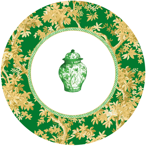 Dinner Plates - Ginger Jars Dark Green