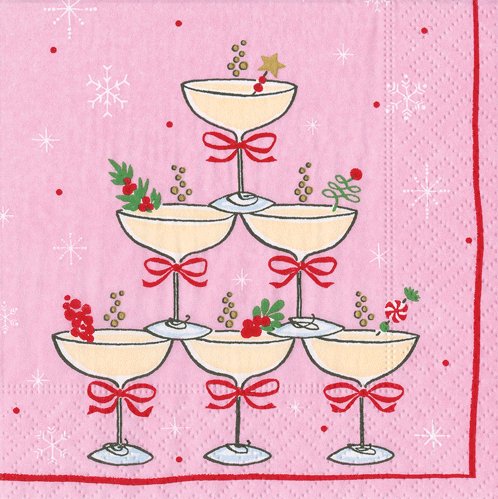Cocktail Napkins - Sparkling Coupes Pink