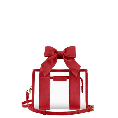 Jelly Clear Stadium Bag - Varsity Red Bow