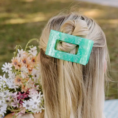 Large Flat Rectangle Hair Clip - Spring Splash