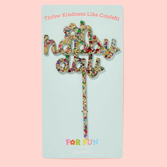 Confetti Cake Topper - Oh Happy Day