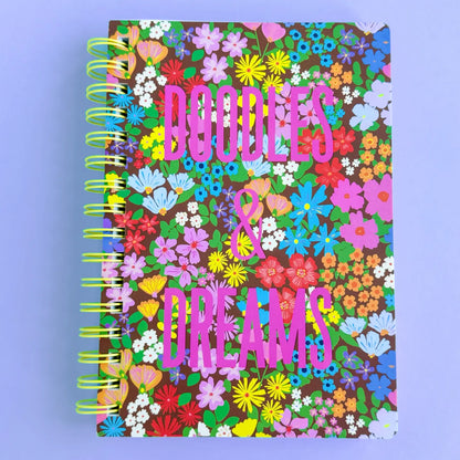Chloe Floral Doodles and Dreams Spiral Notebook