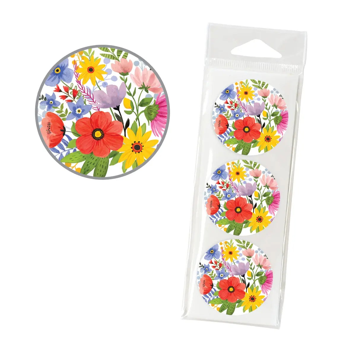 Envelope Seals - Blue Stripe Flowers