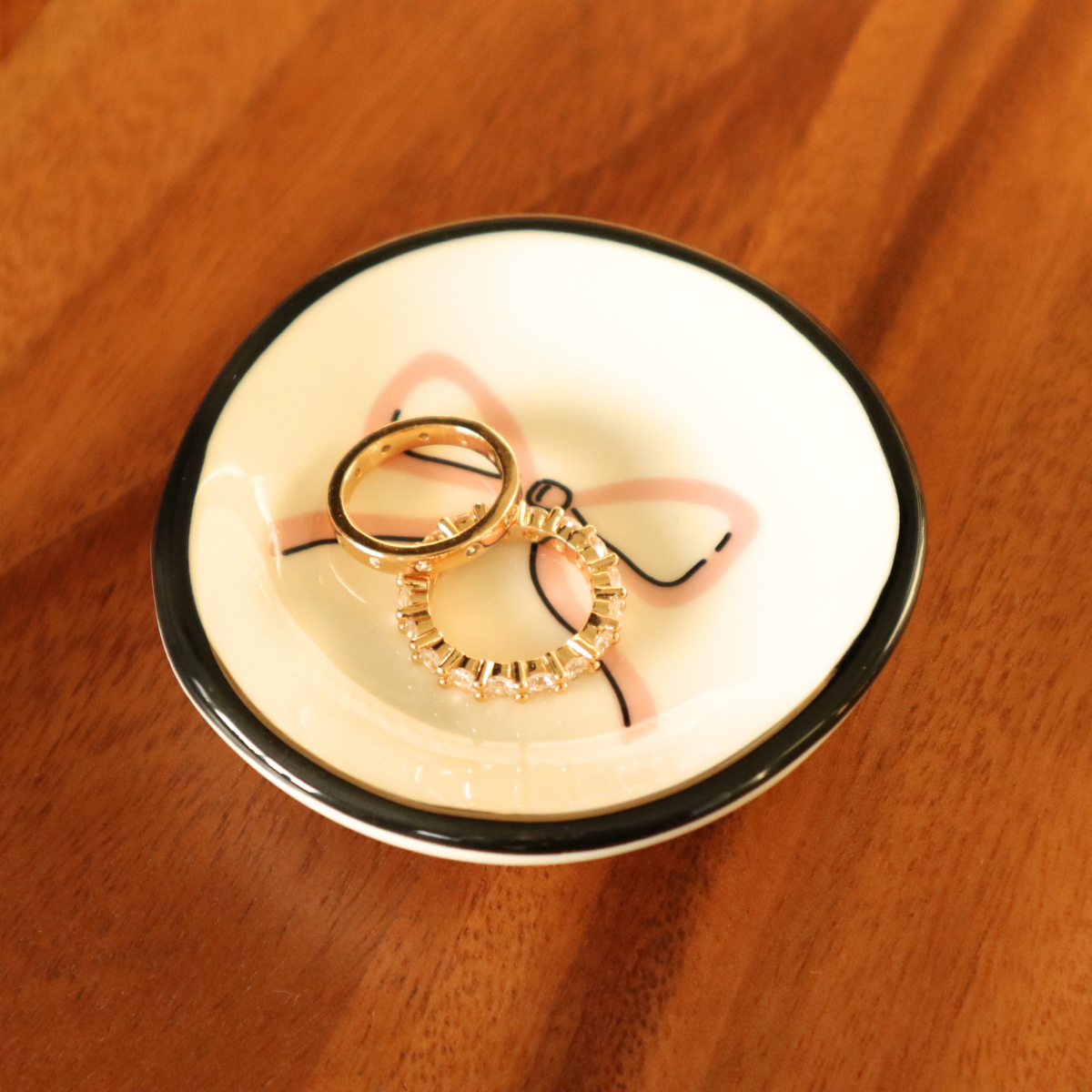 Ring Dish - Pastel Pink Bow