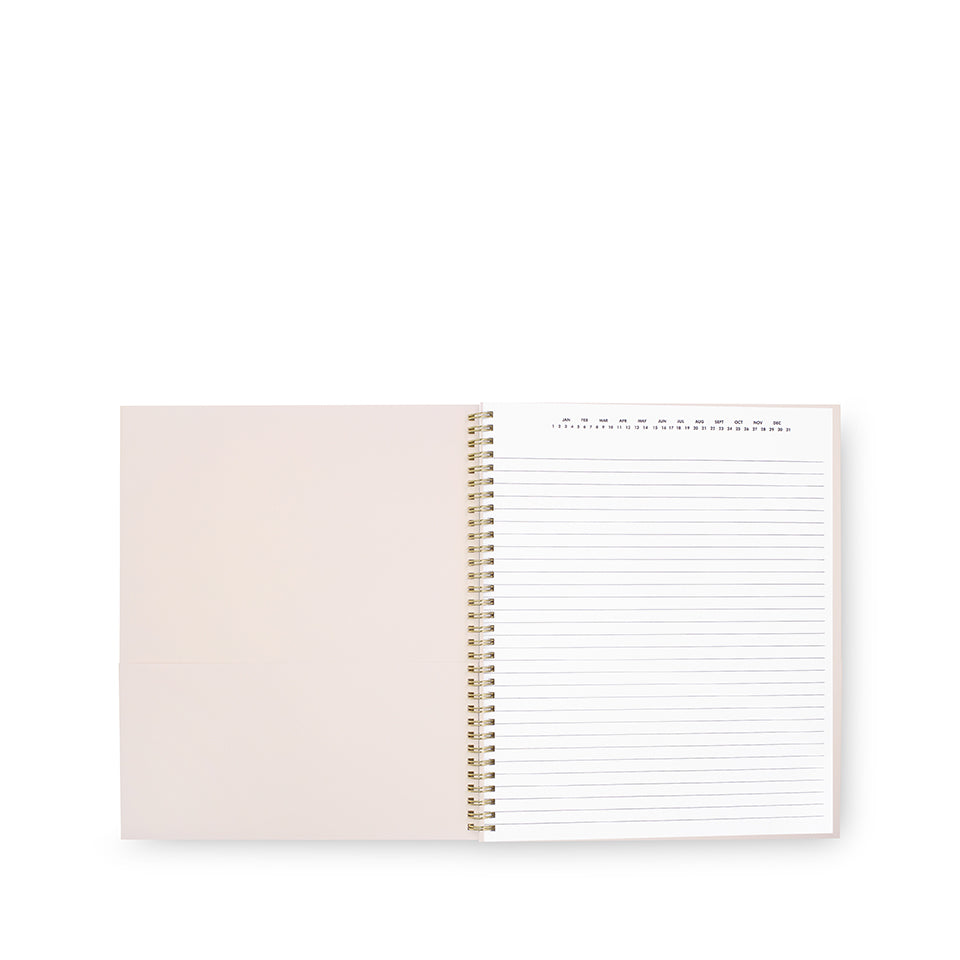Large Spiral Notebook - Gold Dot With Script