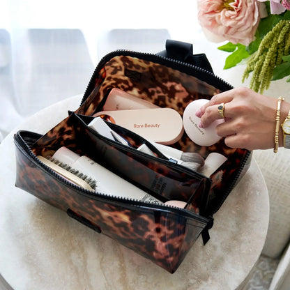 Jelly Cosmetic Bag - Tortoiseshell Bow