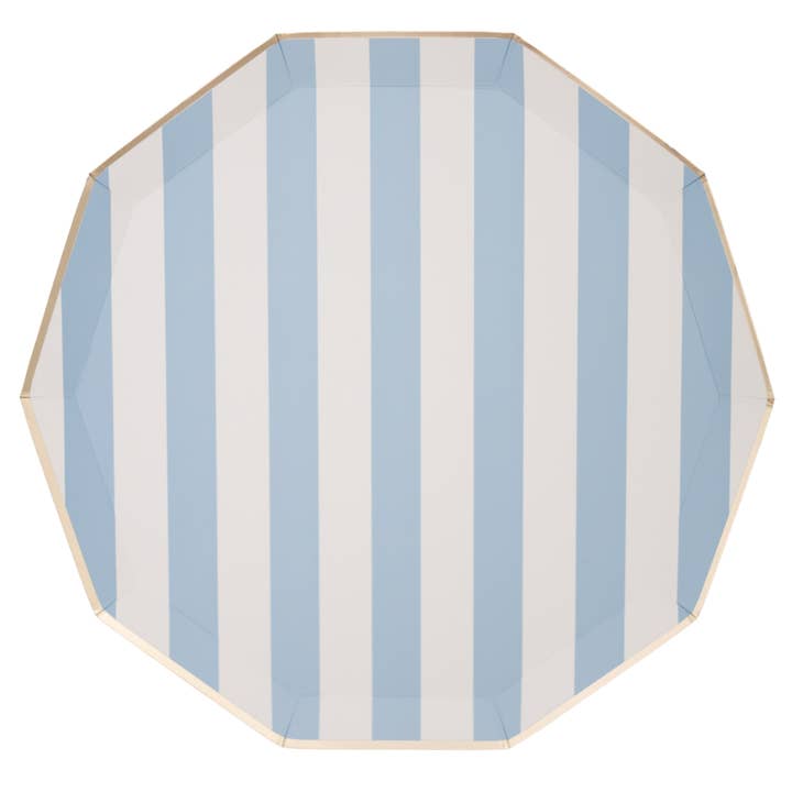 Dinner Plates - Sky Blue Cabana Stripe
