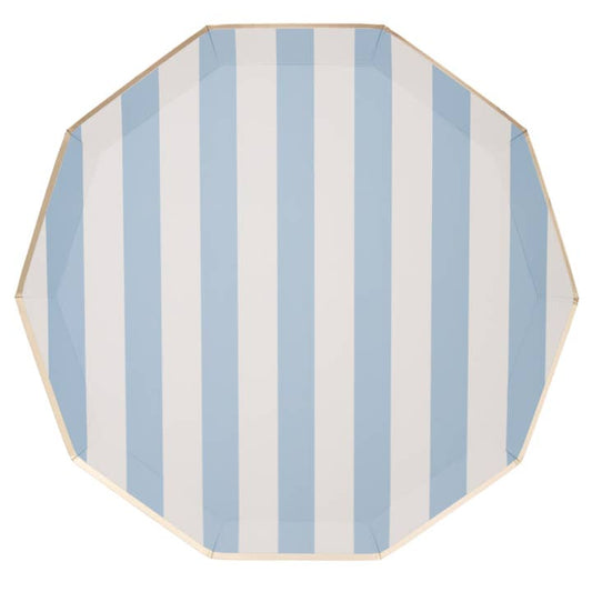 Dinner Plates - Sky Blue Cabana Stripe