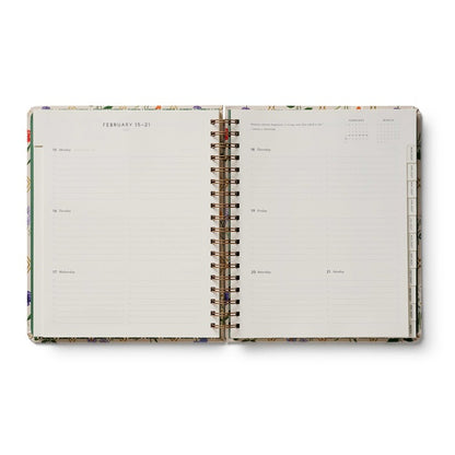 2027 17-Month Academic Hardcover Spiral Planner - Garden Study
