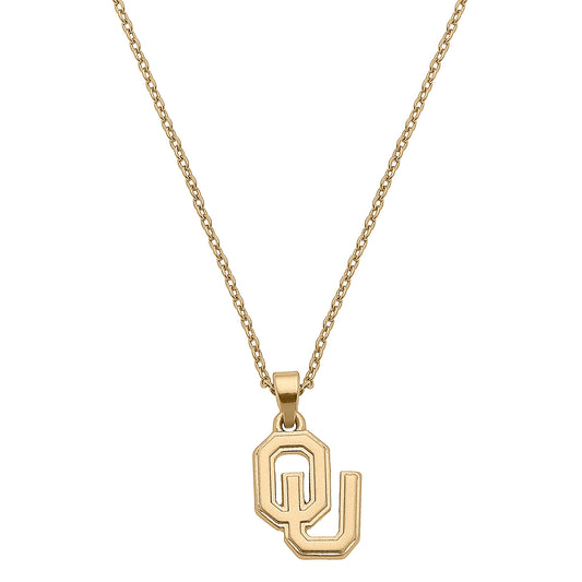 Oklahoma Sooners 24K Gold Plated Pendant Necklace