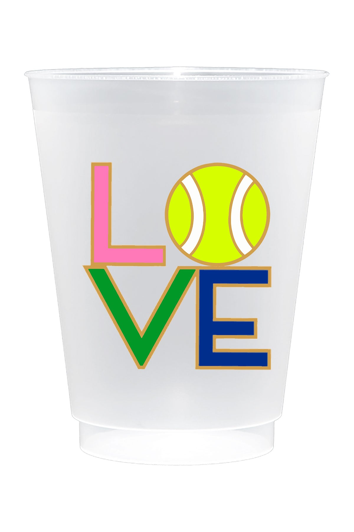 Plastic Cups - Tennis LOVE - 16oz