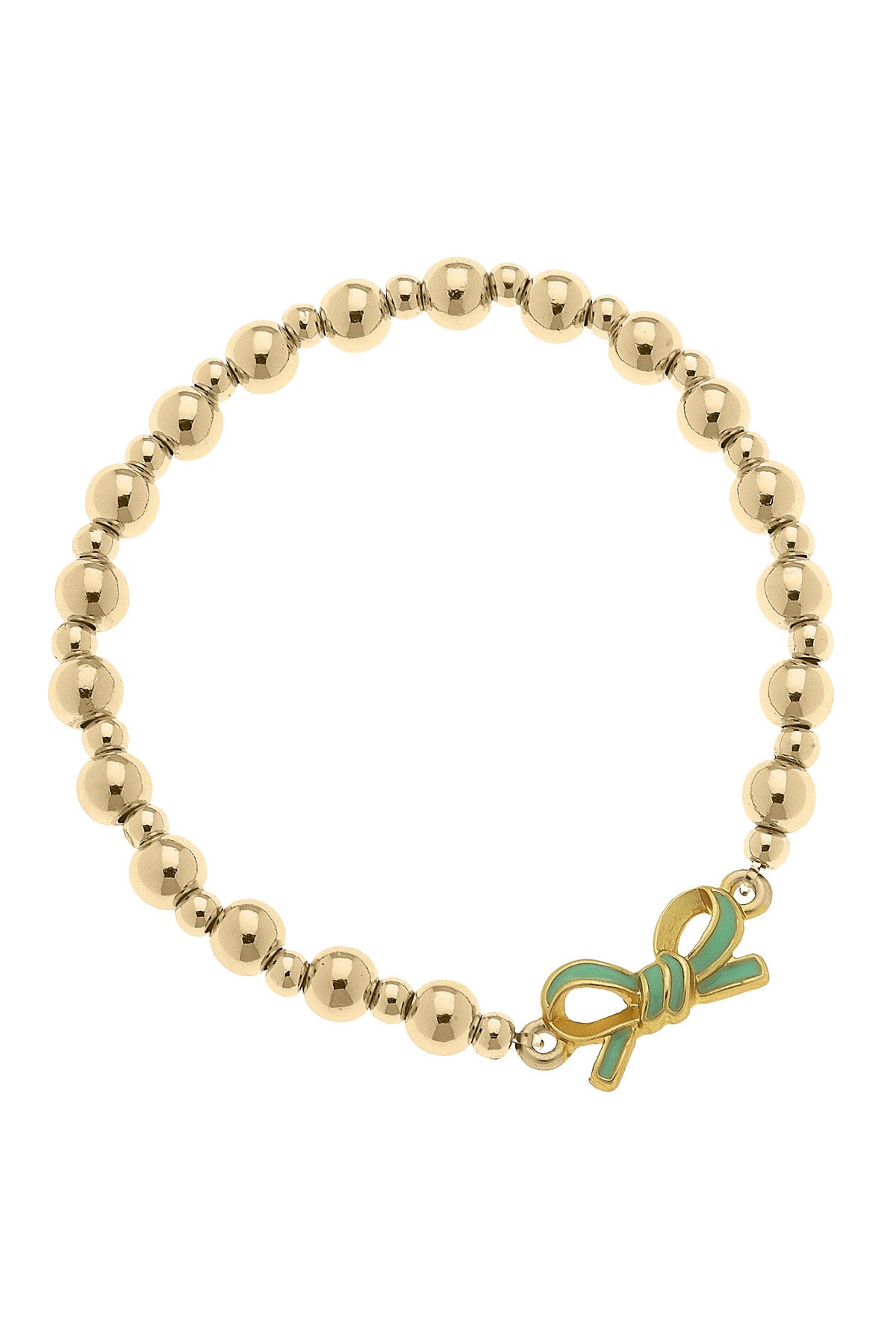 Children's Stretch Bracelet - Bow - Light Green