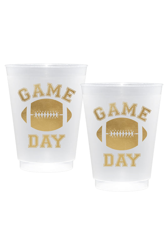 Frosted Plastic Cups  - Game Day - Gold - 16oz