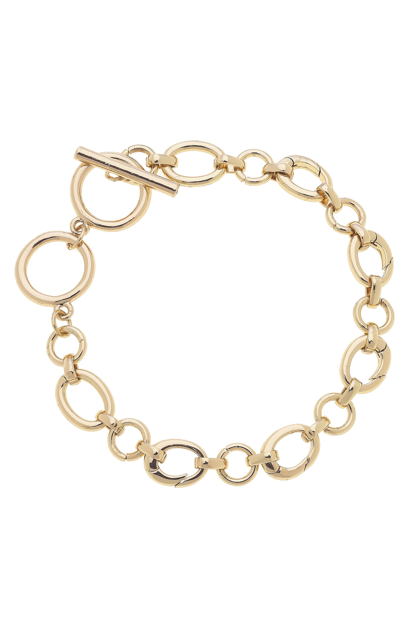 Toggle Charm Bracelet Base - Shiny Gold