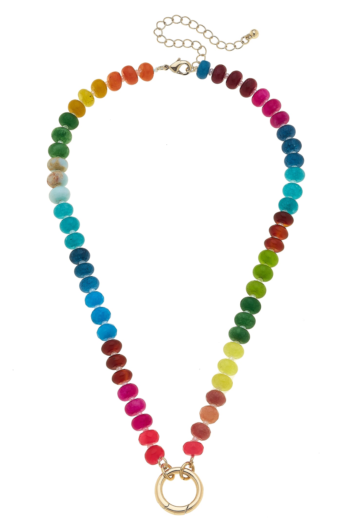 Beaded Necklace - Charm Base - Rainbow