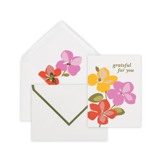 Thank You Notecard Set - Spring Pansies
