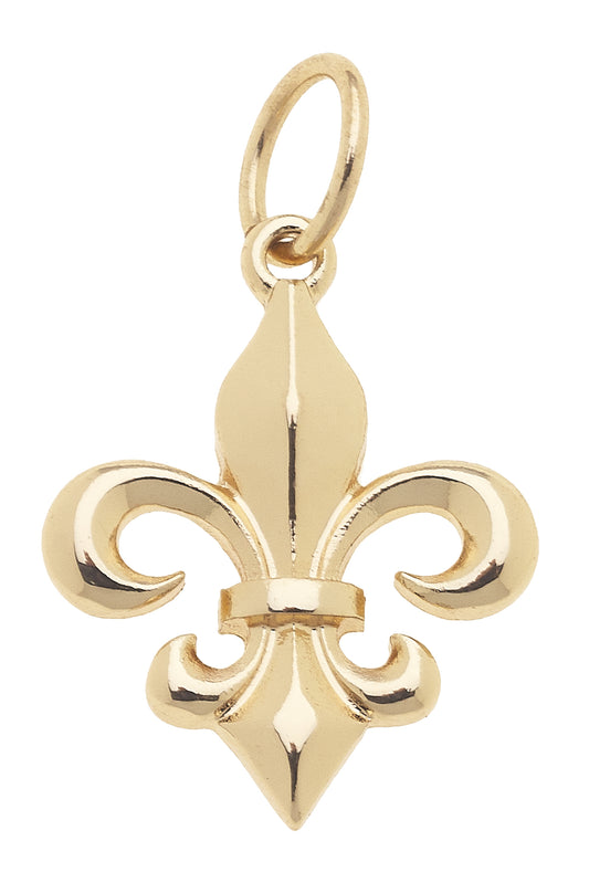 Charm - Fleur De Lis - Shiny Gold