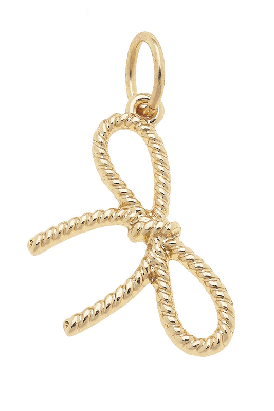 Charm - Rope Bow - Shiny Gold