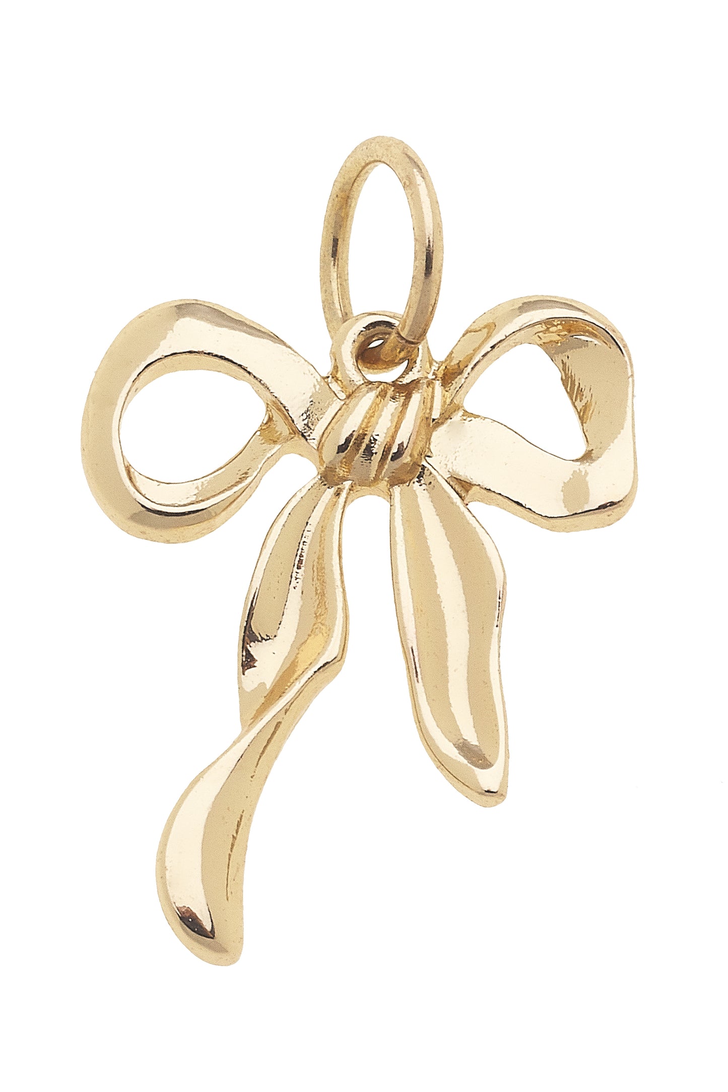 Charm - Ribbon Bow - Shiny Gold