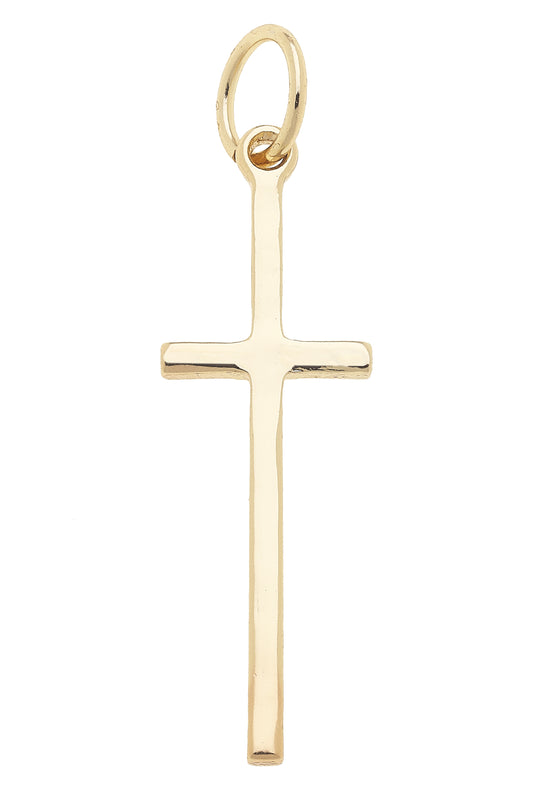 Charm - Skinny Cross - Shiny Gold