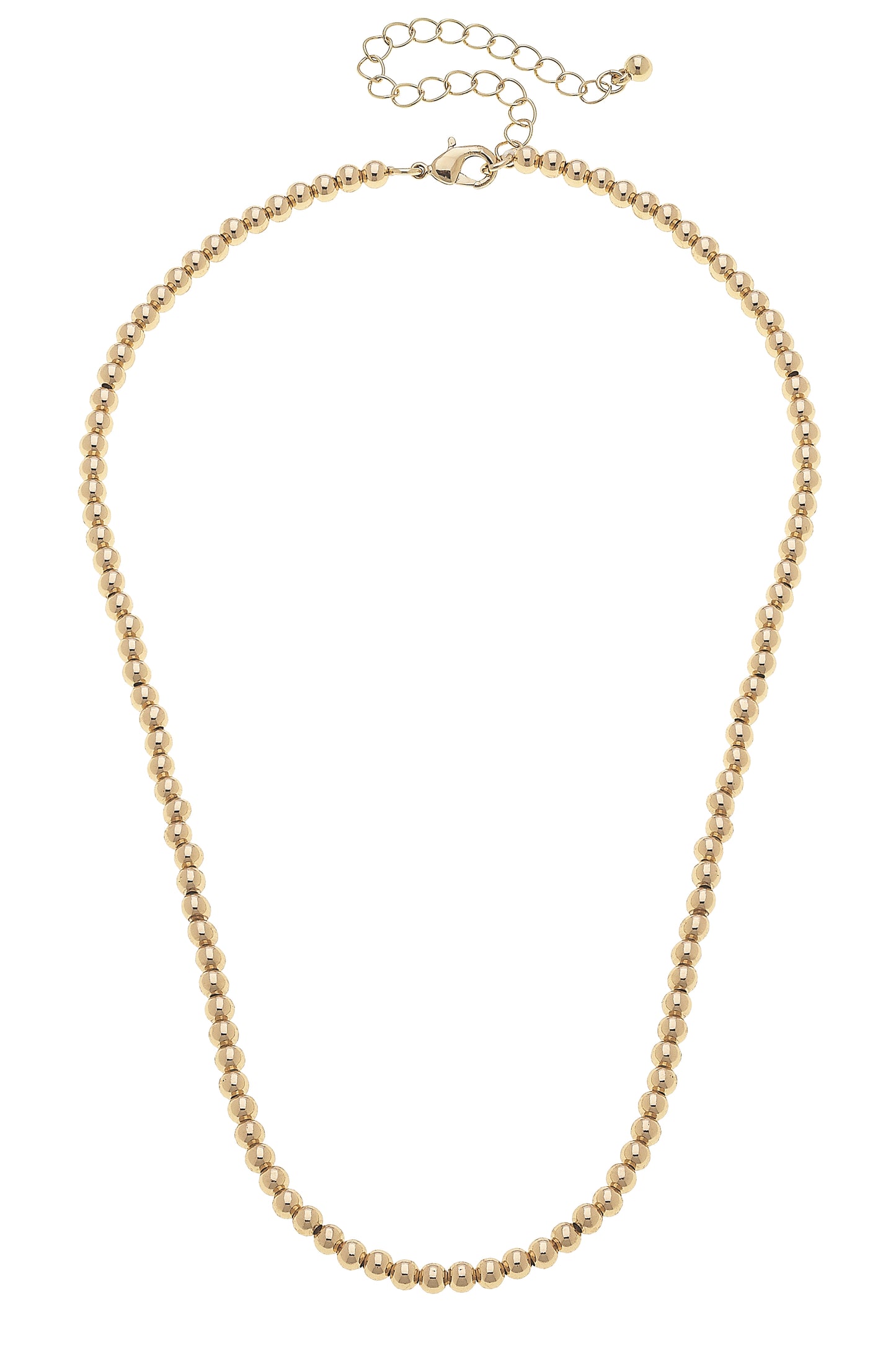 Ball Beaded Necklace - Charm Base - Shiny Gold