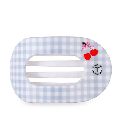 Large Flat Round Hair Clip - Basket of Cherries