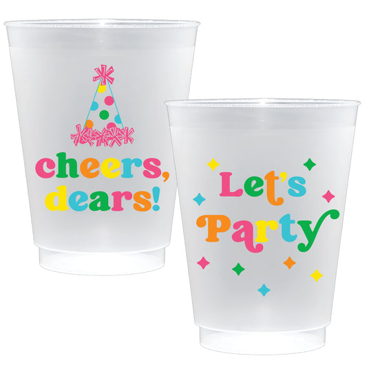 Frosted Plastic Cups  - Celebration - 16oz