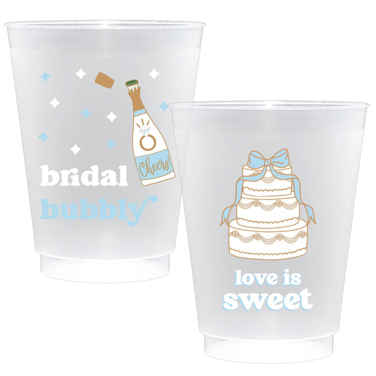 Frosted Plastic Cups - Bridal - 16oz