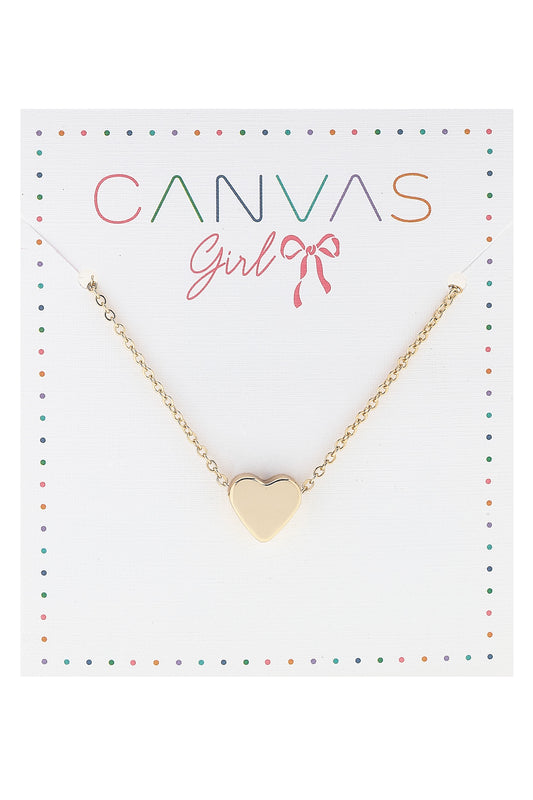 Children's Necklace - Heart - Shiny Gold