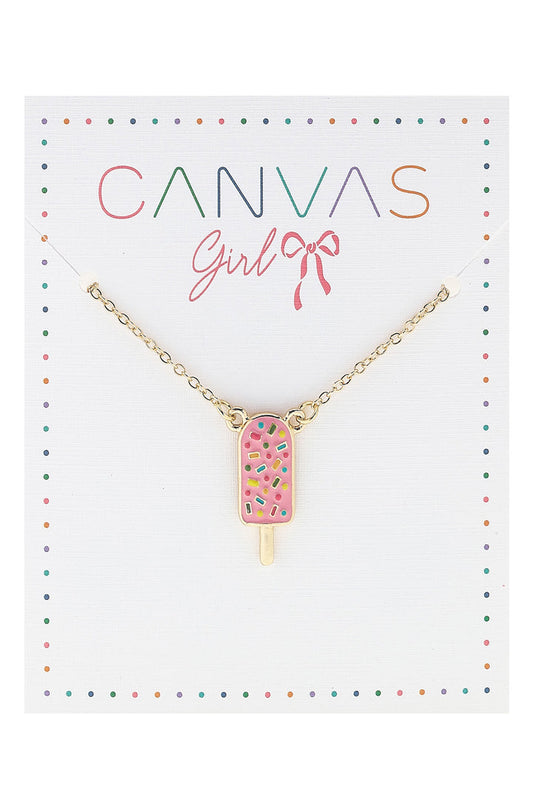 Necklace - Gold Enamel Popsicle
