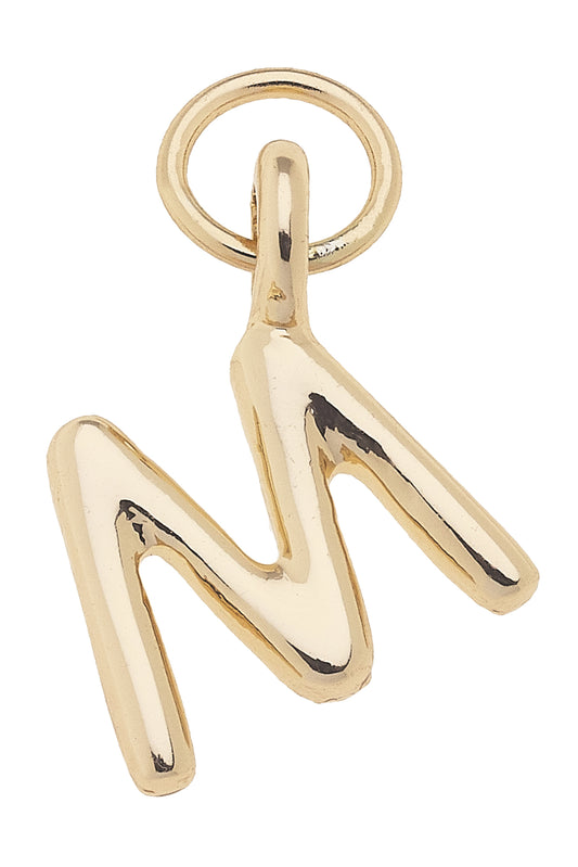 Charm - Initial "M" - Shiny Gold
