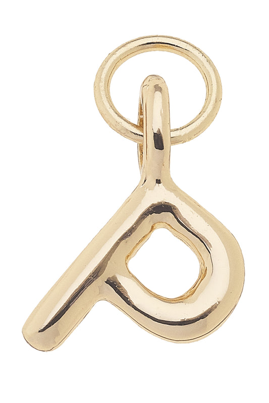 Charm - Initial "P" - Shiny Gold