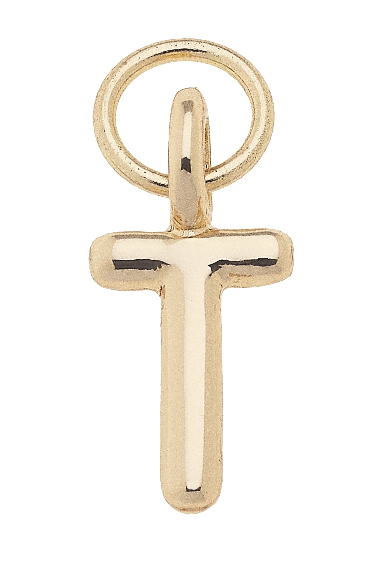 Charm - Initial "T" - Shiny Gold