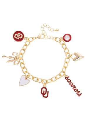 Oklahoma Sooners Enamel Icons Charm Bracelet